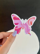 Load image into Gallery viewer, Y2K Pink and Orange Swirl Butterfly Sticker