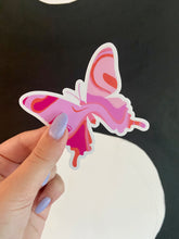Load image into Gallery viewer, Y2K Pink and Orange Swirl Butterfly Sticker
