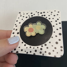 Load image into Gallery viewer, Retro Daisies Acrylic Pin, Green and Yellow