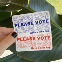 Load image into Gallery viewer, Please Vote Sticker - Blue