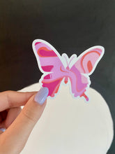 Load image into Gallery viewer, Y2K Pink and Orange Swirl Butterfly Sticker

