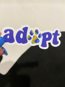 Dog Paw Adoption Sticker