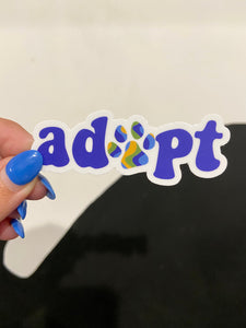 Dog Paw Adoption Sticker