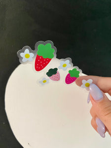 Strawberries and Daisies Sticker