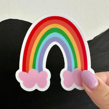 Load image into Gallery viewer, Rainbow with Pink Clouds Sticker
