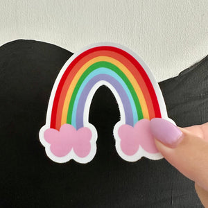Rainbow with Pink Clouds Sticker