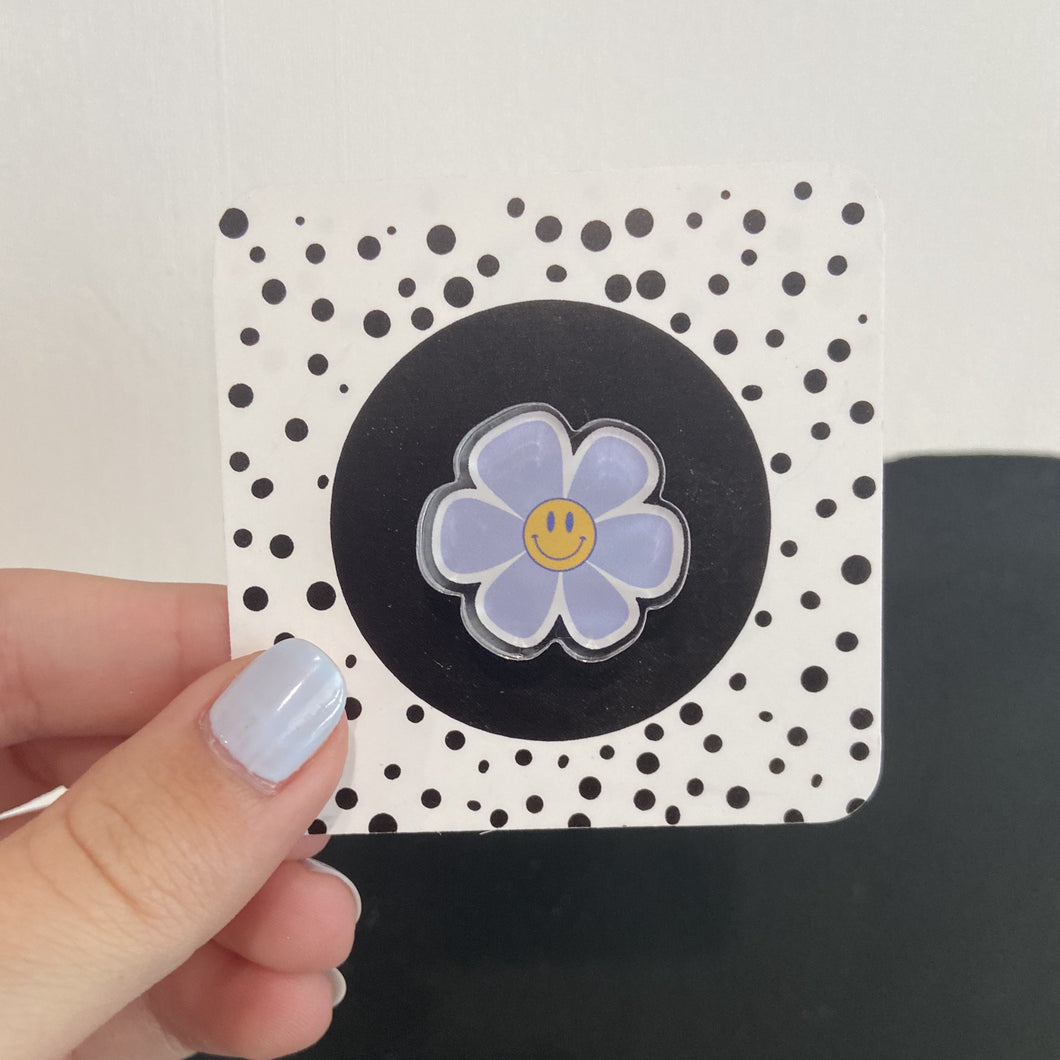 Smiling Flower Acrylic Pin