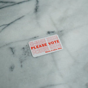 Please Vote Sticker - Red
