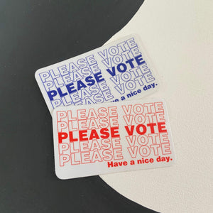 Please Vote Sticker - Blue