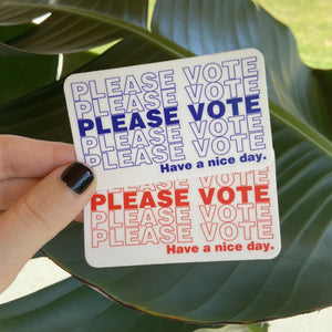 Please Vote Sticker - Red