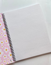 Load image into Gallery viewer, Pink and White Daisies Lined Notebook, 8.5x11
