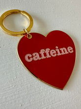 Load image into Gallery viewer, Caffeine Heart Metal Keychain
