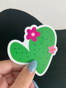Blooming Prickly Pear Cactus Sticker
