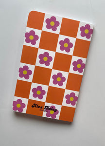 Checkerboard Daisy Dotted Notebook, Bullet Journal