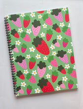Load image into Gallery viewer, Strawberries and Daisies Lined Notebook, 8.5x11

