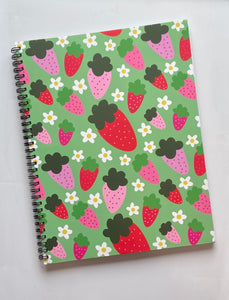 Strawberries and Daisies Lined Notebook, 8.5x11