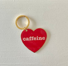 Load image into Gallery viewer, Caffeine Heart Metal Keychain

