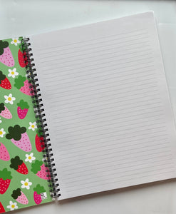 Strawberries and Daisies Lined Notebook, 8.5x11